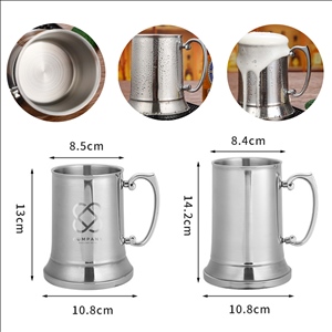 Double Layer Stainless Steel Pouring Beer Mug